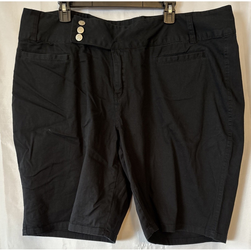 Women's Goddess Shorts Plus 44x10 Black Casual Comfort Pockets Stretch Walking
